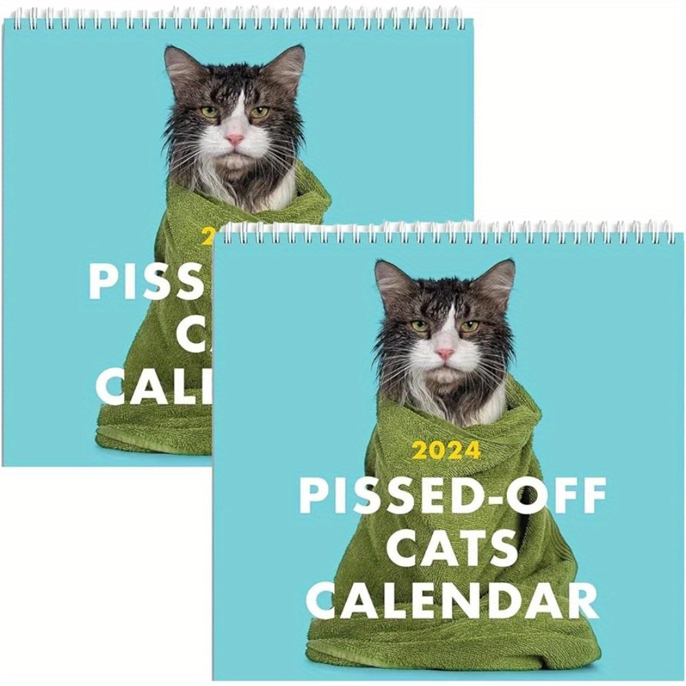 2024 Cute Cat Calendar Pissed off Cats Calendar Angry - Temu