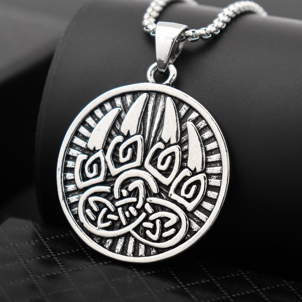 Viking Wolf Claw Necklace Dragon Hammer Pendant Necklace - Temu