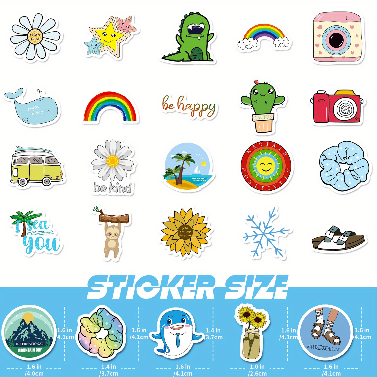 100 Pcs Mixed Cartoon Sticker For Luggage Skateboard Phone Laptop