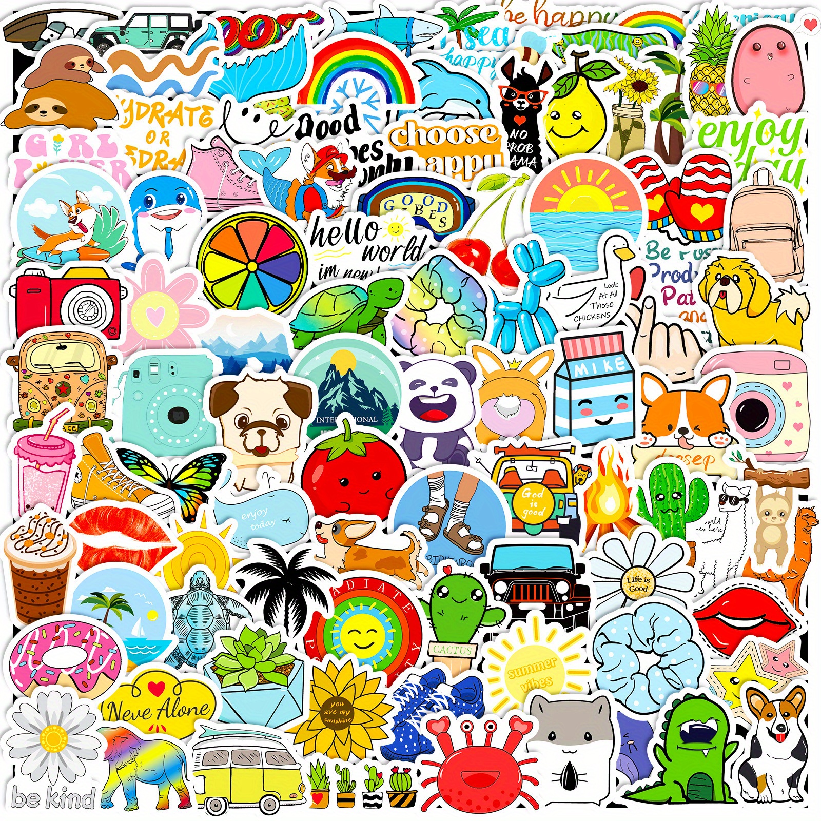 Brown Aesthetics Vsco Cute Funny Cartoon Decals Graffiti - Temu