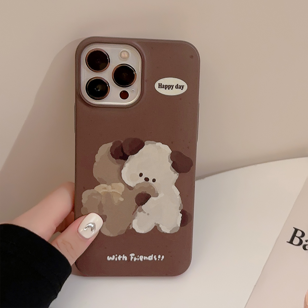 Cute BEAR Hard Phone Case For iPhone 11 12 Pro Max XR X XS MAX 15