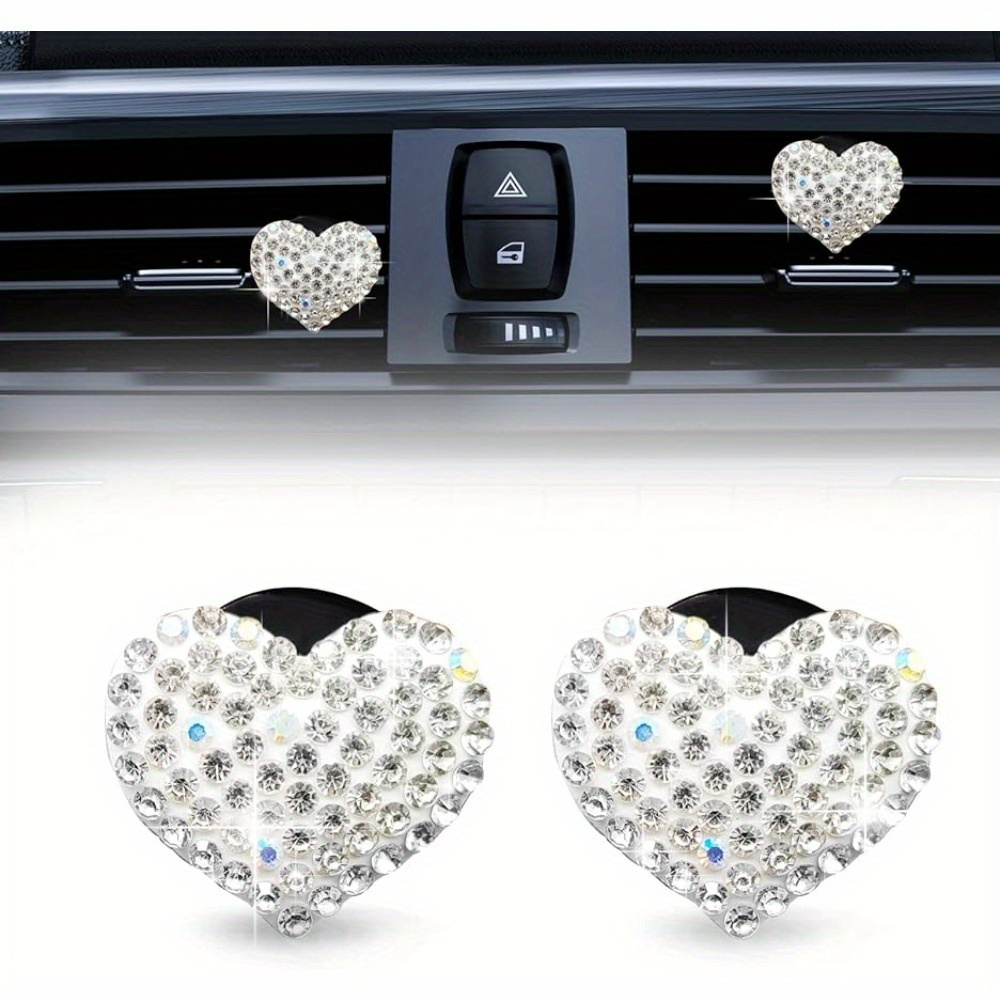 2Pcs Diamond Car Air Conditioning Outlet Clip Decorative Car Air Vent Clip  Charm, Bling Car Accessories for women girl, Car Interior Decoration