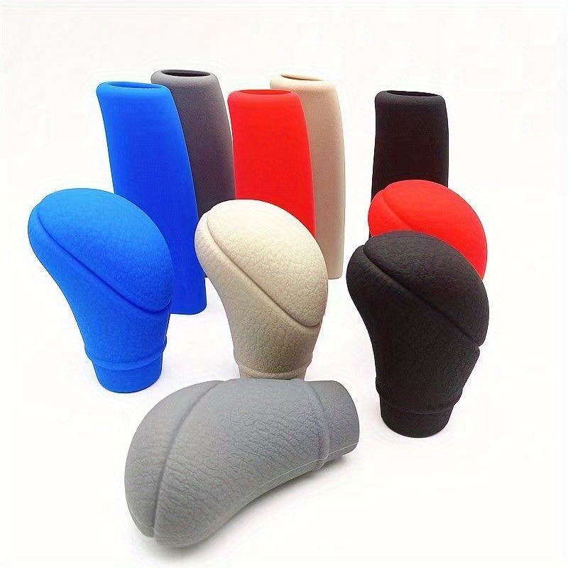 2pcs Car Auto Universal Silicone Shift Gear Head Knob Cover Handbrake Hand  Brake Covers Sleeve Case Skin Protector Car Styling Car Accessories