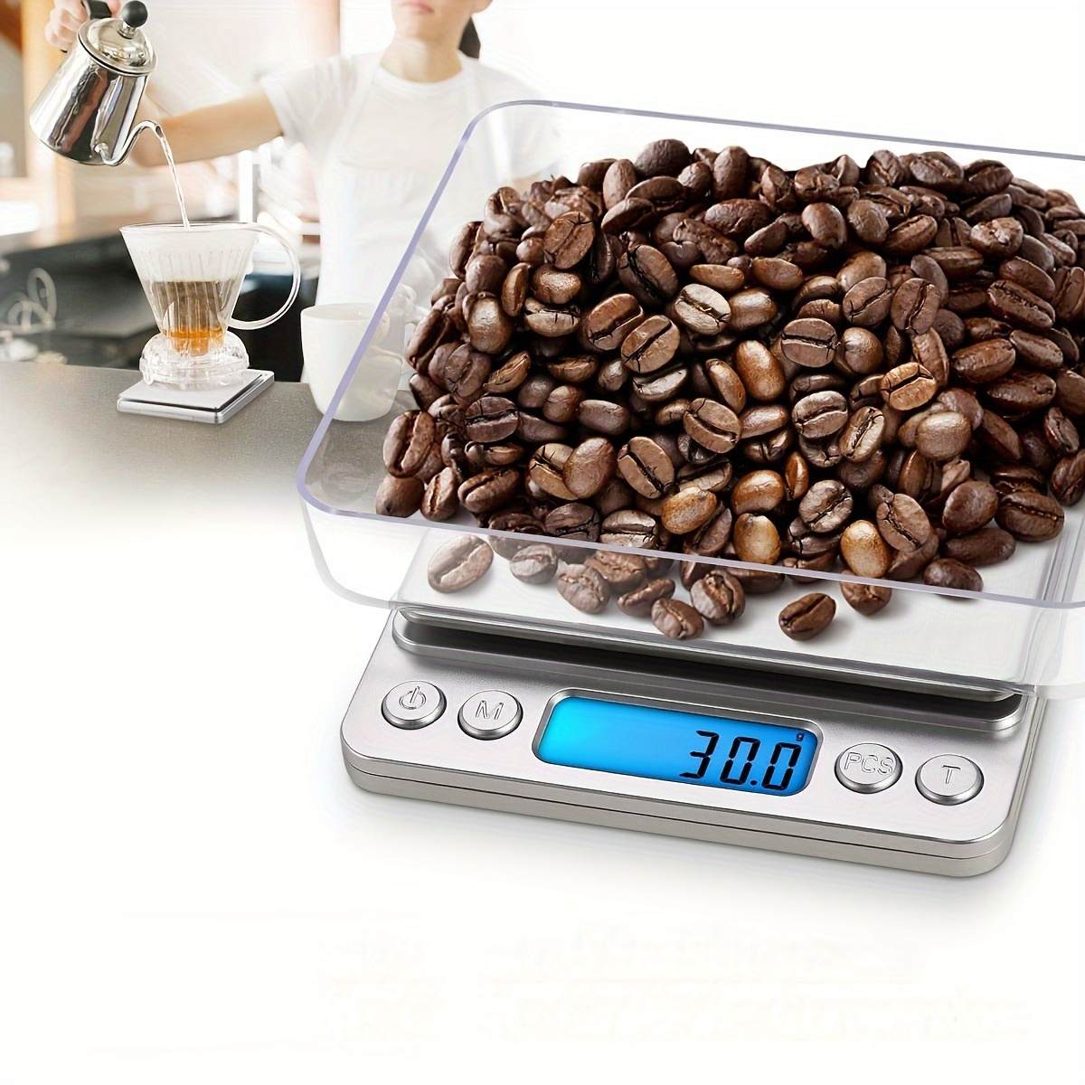 1pc kitchen scale baking food scale coffee scale high precision stainless steel material small gram scale household baking kitchen scale multiple measurement electronic scale 0 001 measurement accuracy details 3