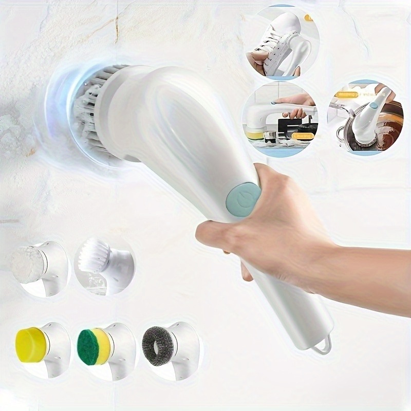 Set, Electric Rotary Scrubber Cleaning Brush, Long Handle Shower Scrubber,  Bathtub Tile Scrubber With 6 Replaceable Brush Heads, 90-120 Minute Running  Time Full Floor Bathroom Scrubber, 240/320RPM Cordless Power Scrubber,  USB-C Charging