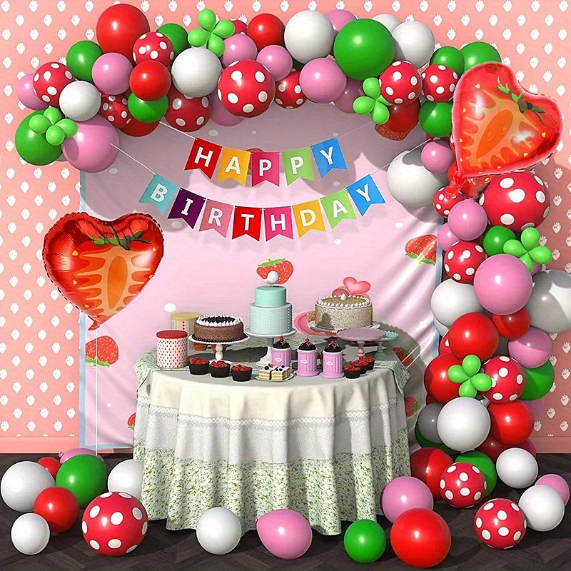 Strawberry Birthday Party Decorations Strawberry Balloon - Temu