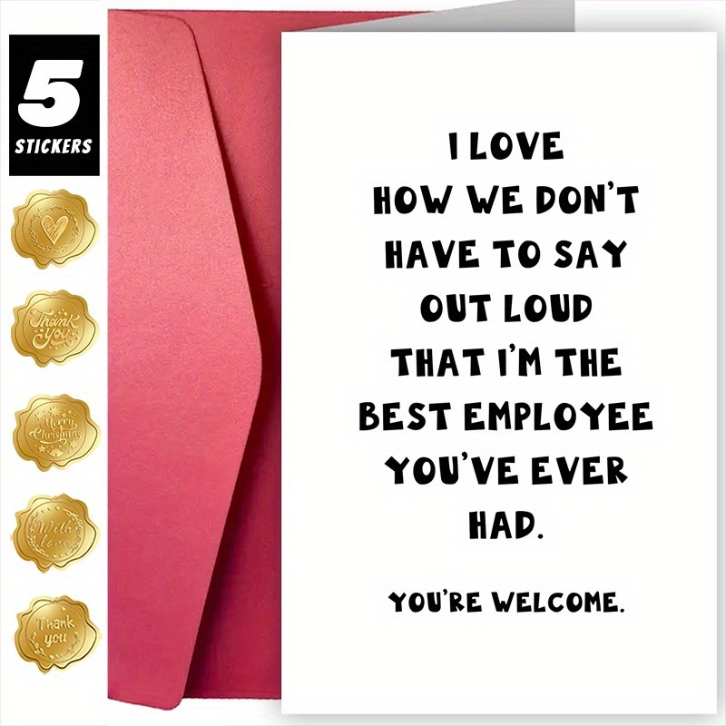 (1 Greeting Card + 1 Card + 5 Stickers) Boss Day Card Boss Temu