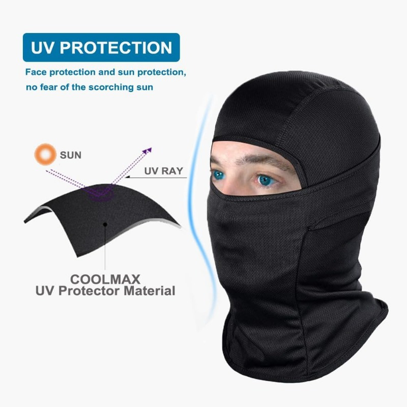 Máscara facial Protección UV para hombres Mujeres Capucha para el sol  Táctico Ligero Esquí Motocicleta Correr Montar