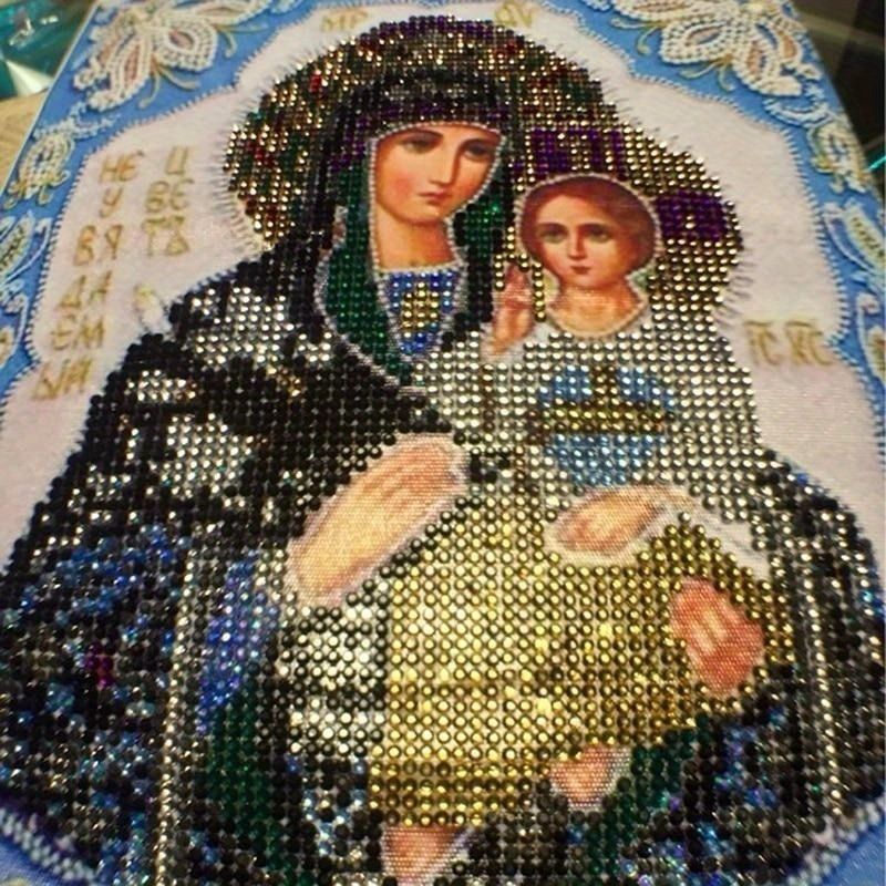 5d Diamond Painting Virgin Mary Round Drill  5d Diy Diamond Painting  Virgin Mary - Diamond Painting Cross Stitch - Aliexpress