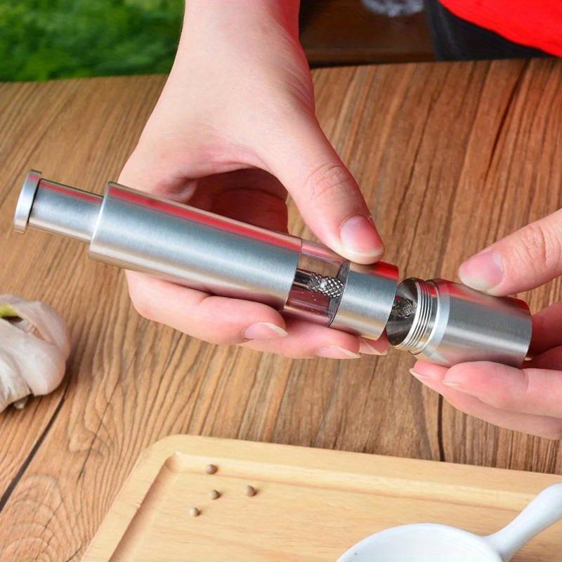 Manual Salt And Pepper Grinder Thumb Push Pepper Mill Stainless