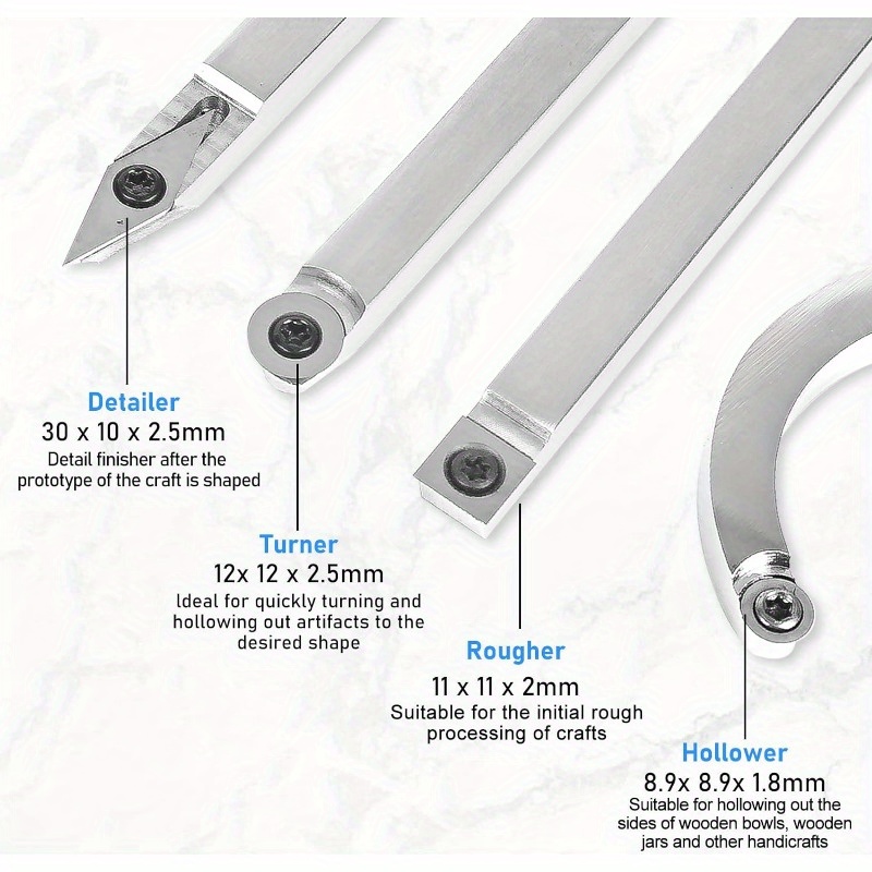 Utensile da tornio - Utensili tornio con punta in carburo da 11 pezzi, set  di utensili per tornitura utilizzato per saldare il taglio di fresatura 8 *