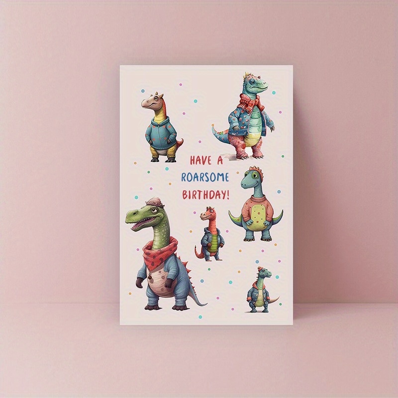 Cute Dinosaur Roarsome 7th Birthday Card