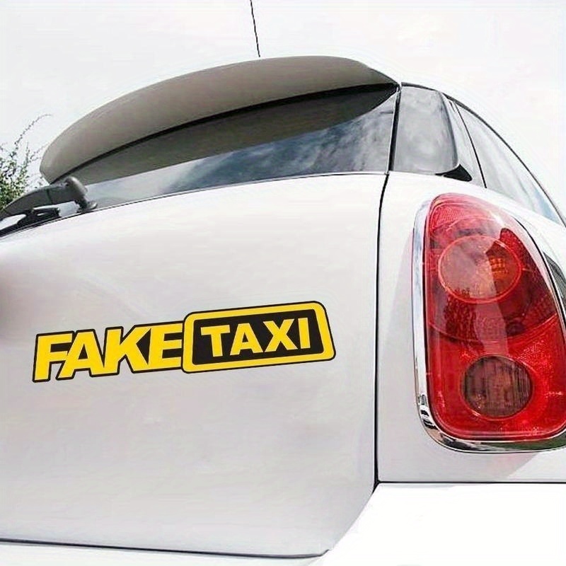 TEMU Conjunto De 4 Calcomanías Falsas De Taxi - Pegatinas De Vinilo Resistente A La Intemperie Para Ventanas De Coche Para Entusiastas De La Deriva Y