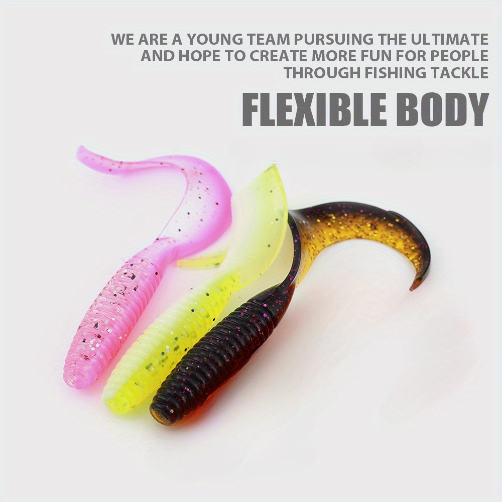 Shrimp flavored Dual color Lure Spiral Tail Soft Worm - Temu
