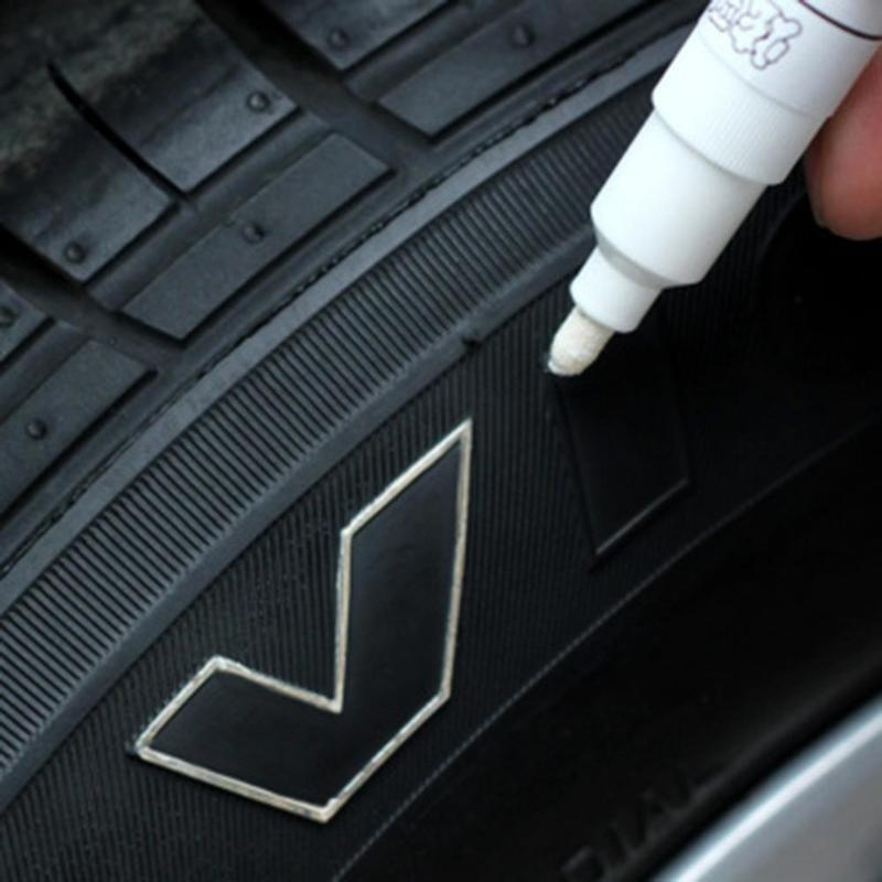 White Waterproof Rubber Permanent Paint Marker Pen Car Tyre Tread  Environmental Tire Painting 8 colors - AliExpress