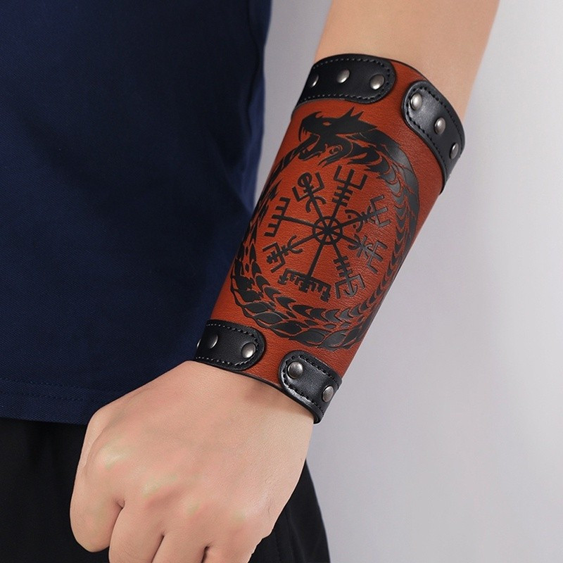 Jeilwiy Leather Gauntlet Wristband Medieval Bracers Kuwait