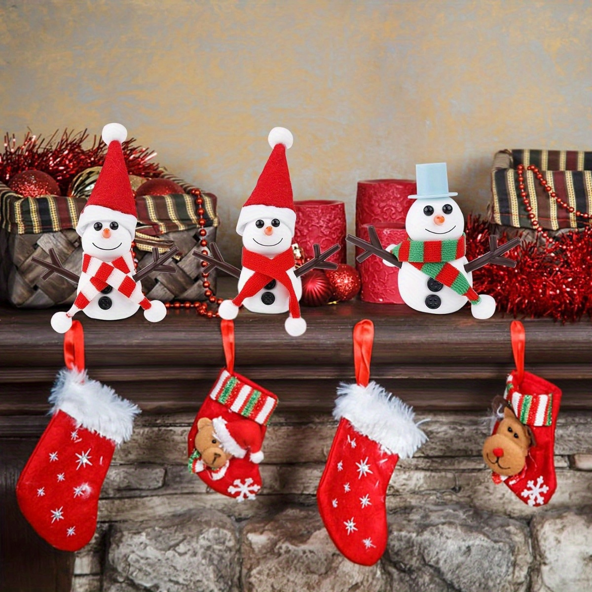 6 Sets 84 Pieces Snowman Decorating Kit Snowman Dressing Making Kit  Christmas