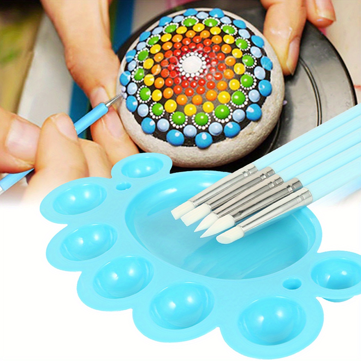 Acheter peintures et pinceaux pour MANDALA sur galet (kit d'outils) -  pointillisme