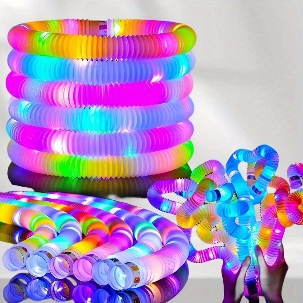 6 12 18pcs pack colorful pop tubes sensory toys for adult fidget toys folding toys squeeze toys
