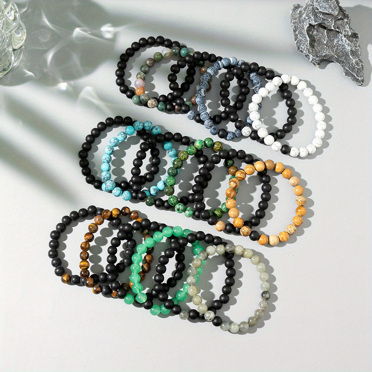 Joy Toy 65991 Parure de bijoux avec 1 bracelet de perles, 1 collier de  perles et 2 bagues dans un coffret cadeau 12 x 4 x 18 cm