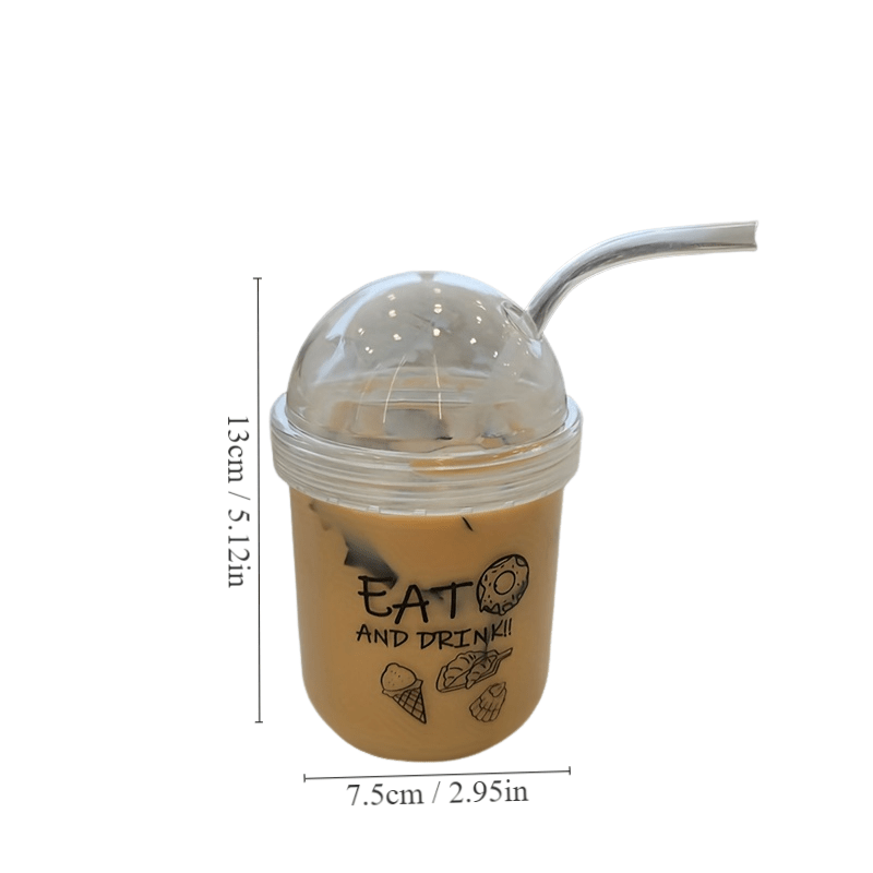 Travel Coffee Mug With Lid And Straw, Heat Resistant Plastic