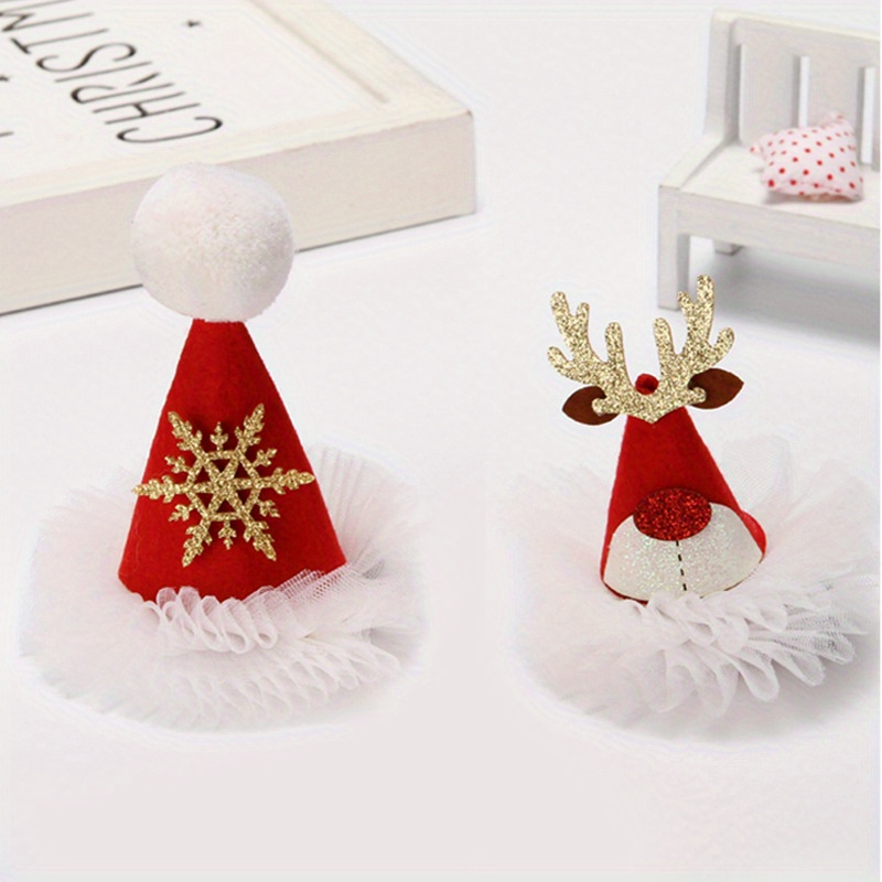 レース ＆雪の結晶デザインの1個のクリスマスヘアクリップ ホリデー