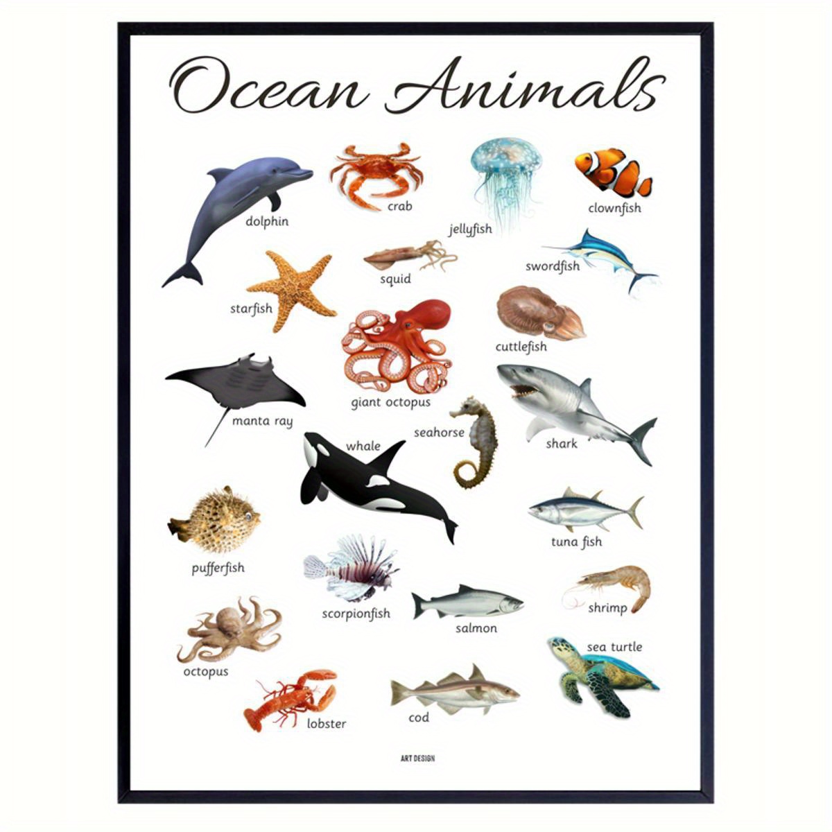 Poster Alphabet animaux chart jeu pour les enfants 