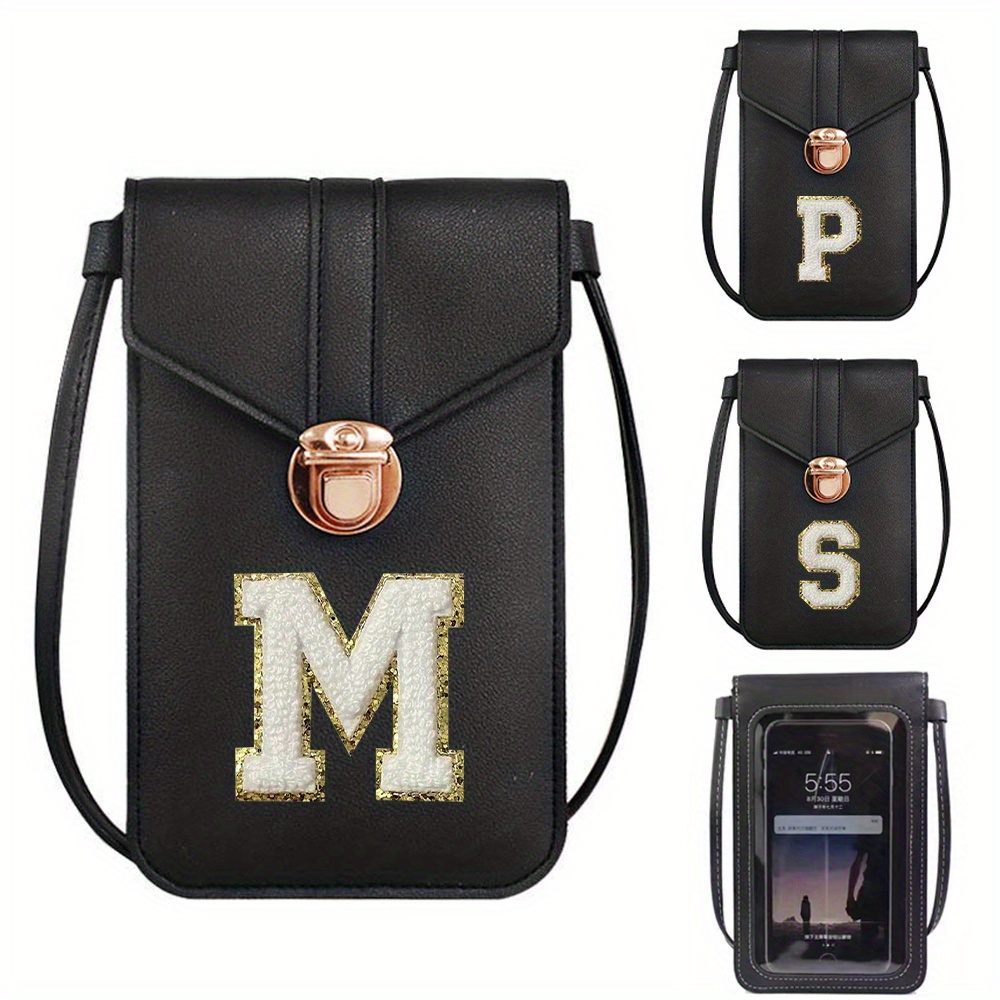 Fancy touch screen waterproof leather crossbody universal phone bag hot sale