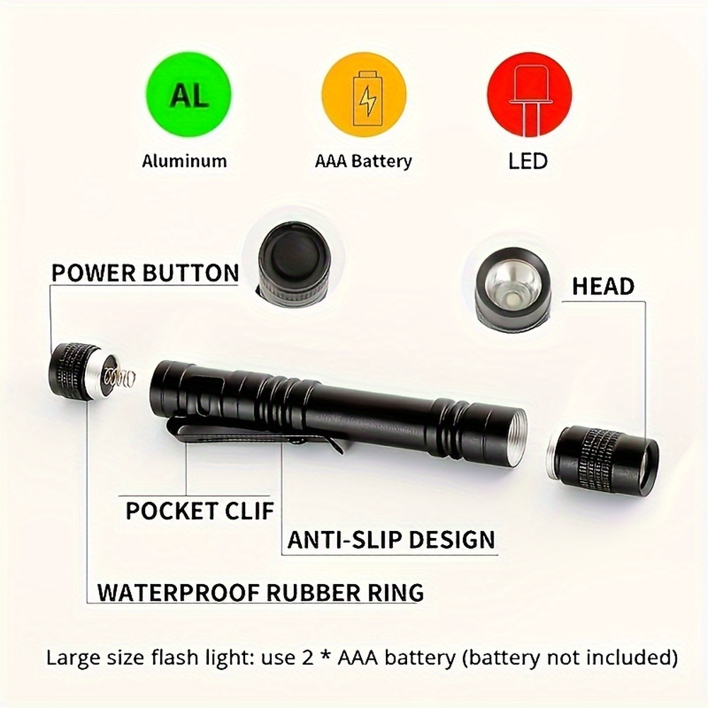 Alonefire X004 4 Couleur Puissante Lampe de poche Multicolore LED