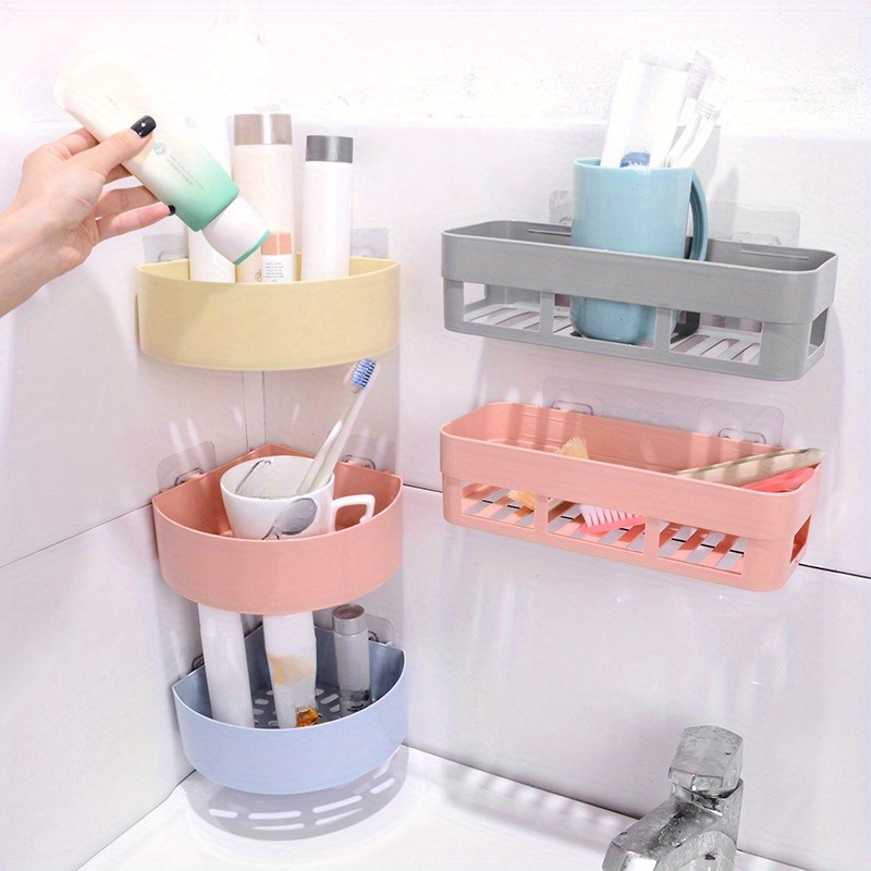 Bathroom shelving Suction wall type non-punching plastic storage