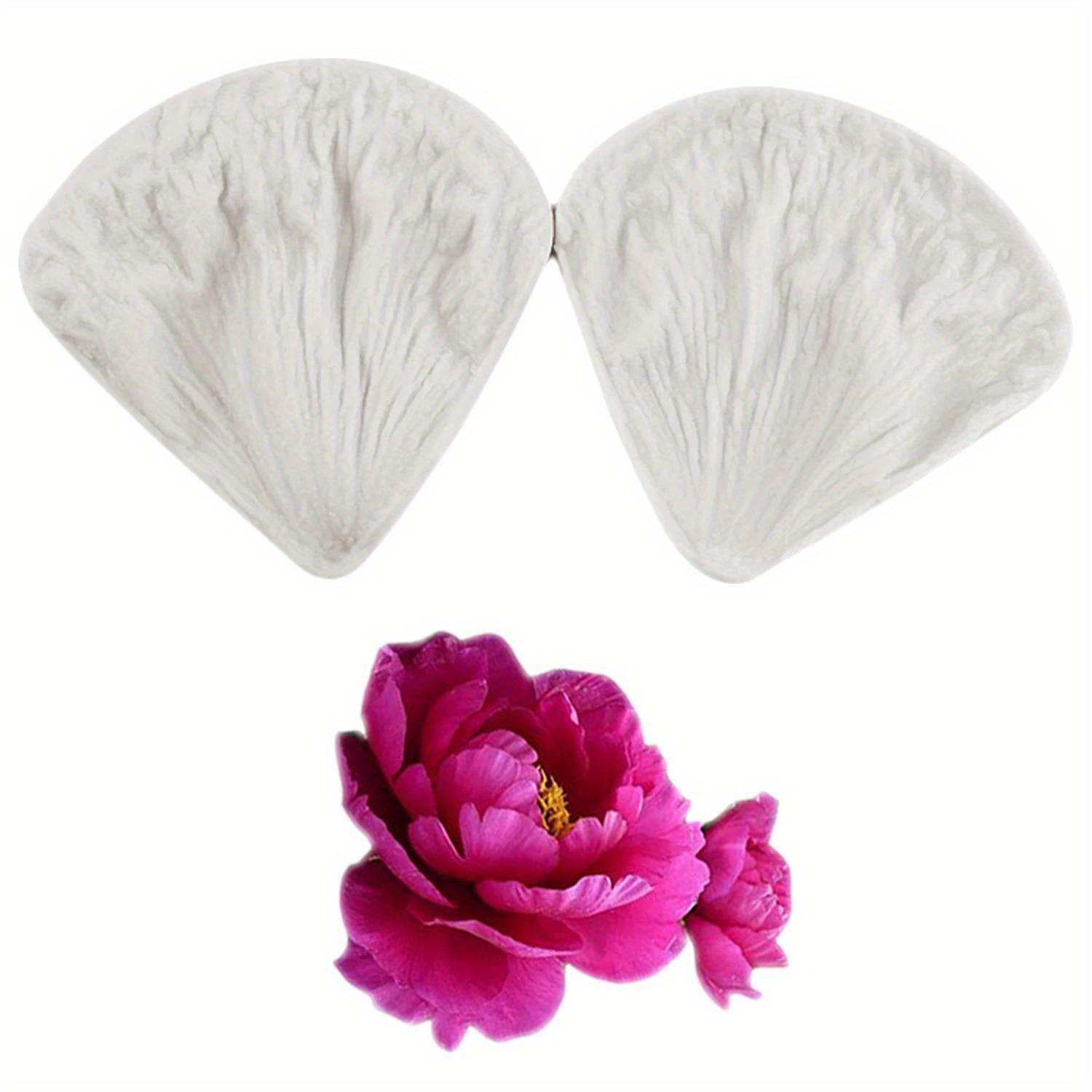 

2pcs Peony Flower Petals Silicone Molds Diy Fondant Cake Decorating Tools Chocolate Cupcake Topper Mold Candy Polymer Clay Moulds