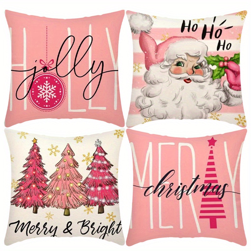 Throw Pillow Case Christmas Holiday Decoration Letter Cushion Cover Living  Room Sofa Bedroom Pillowcase Pillow Insert Not Included - Temu