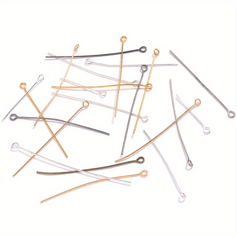 200pcs Mixed Metal Color Eye Head Pin Needles Beads Supplies For