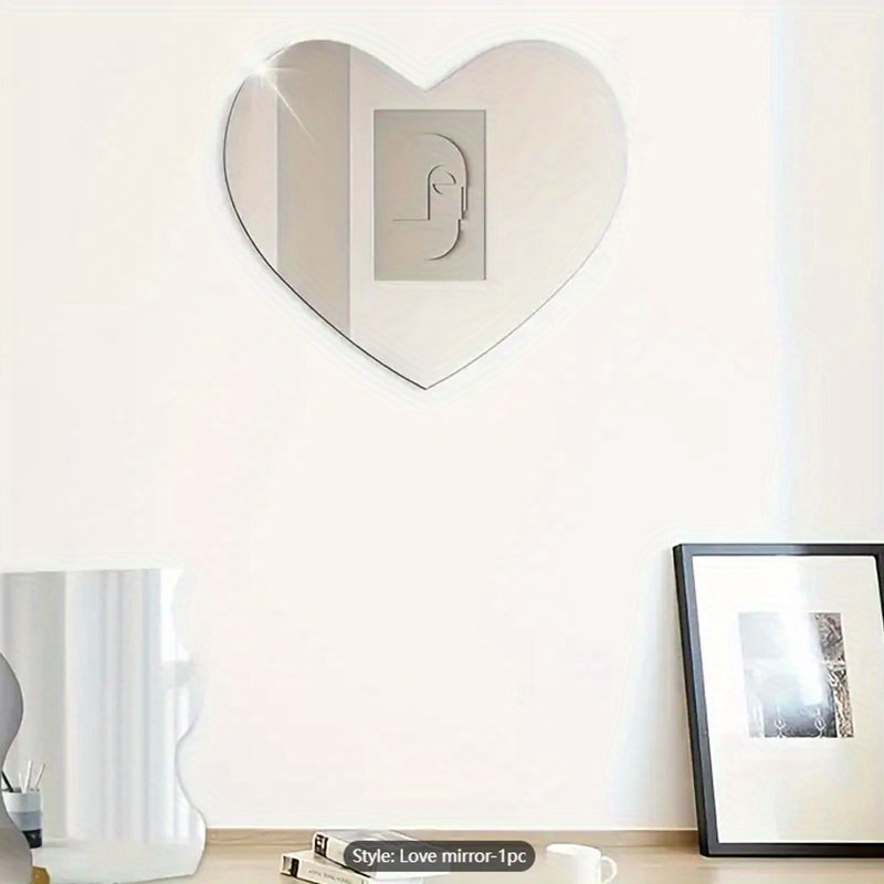 Heart Mirror Stickers Acrylic Wall Decals Self Adhesive - Temu