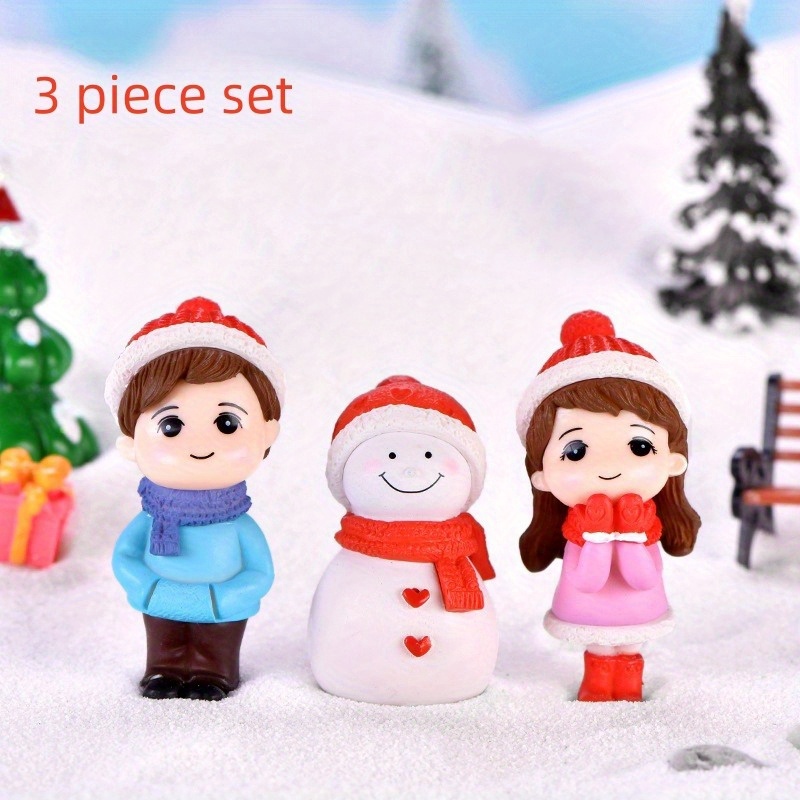 TXGMNA Mini Snowman Figurines Christmas Miniature Snowman with Hat Resin  Snowman Micro Landscape Ornaments Decoration Recent Orders