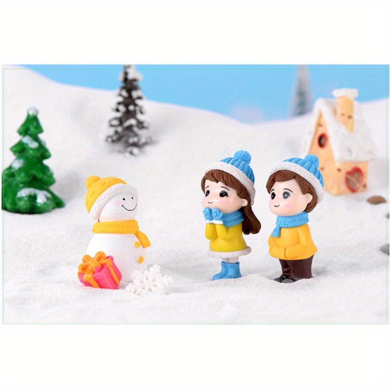 Micro Landscape 4 Pcs Christmas Miniature Ornaments 0.63x1.2