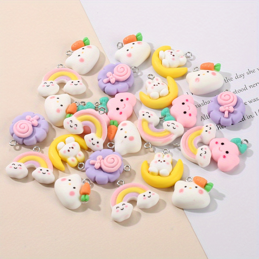 20pcs easter charms for jewelry making Crafts Charms Diy Charm Bunny Charms