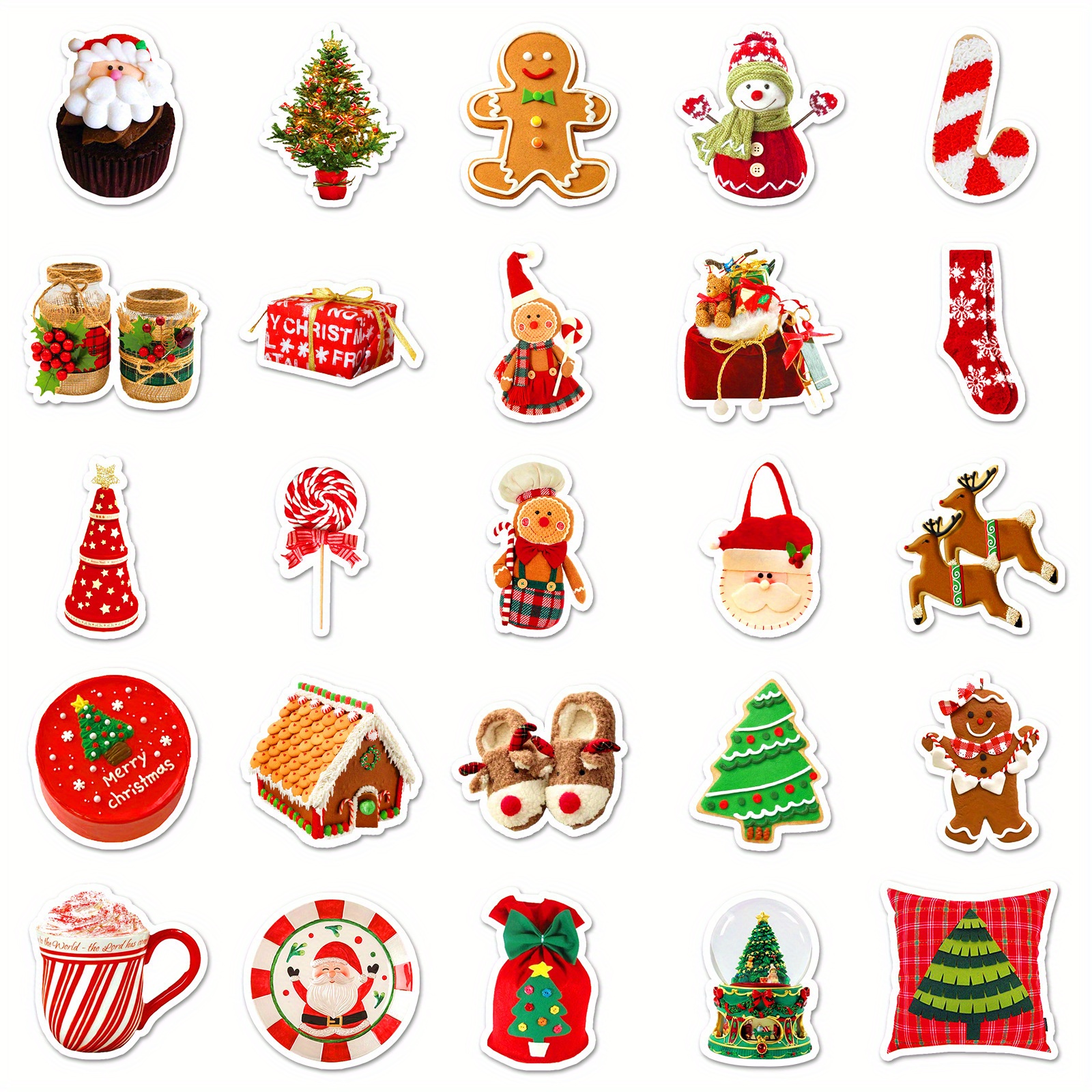 50pcs Vintage Christmas Stickers, Merry Christmas Stickers, Santa Claus  Stickers Roll, Winter Holiday Round Xmas Label Tag Stickers For Christmas  Gift