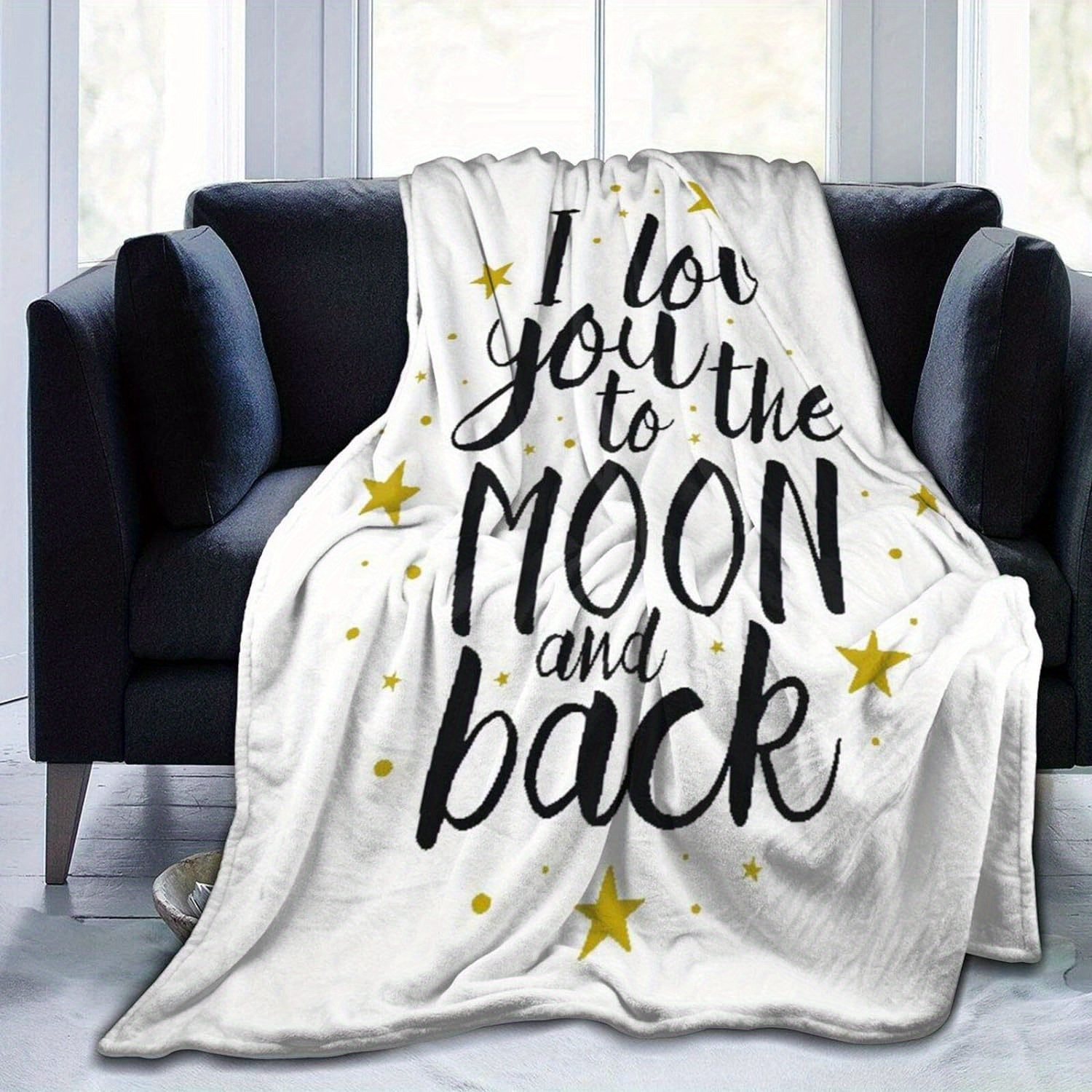 Love you to the moon and 2024 back photo blanket