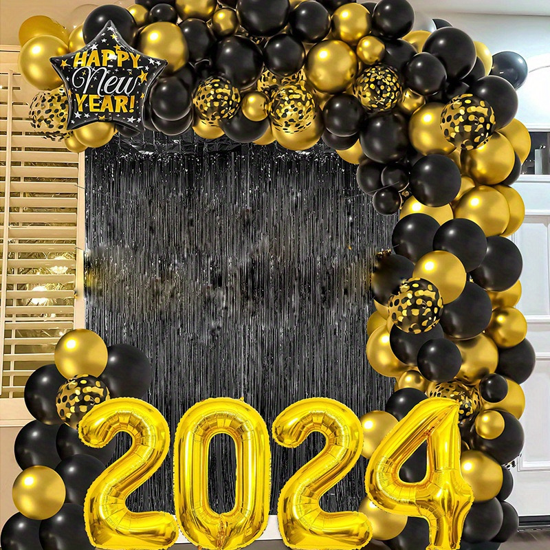 NEW YEAR 2024 Arch Balloon Gold 80pcs Arch Kit Garland Party Eve Fun  Decoration