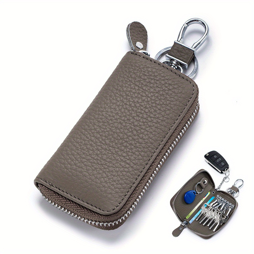 Men's New Top Layer Leather Car Key Bag Leather Multi - Temu