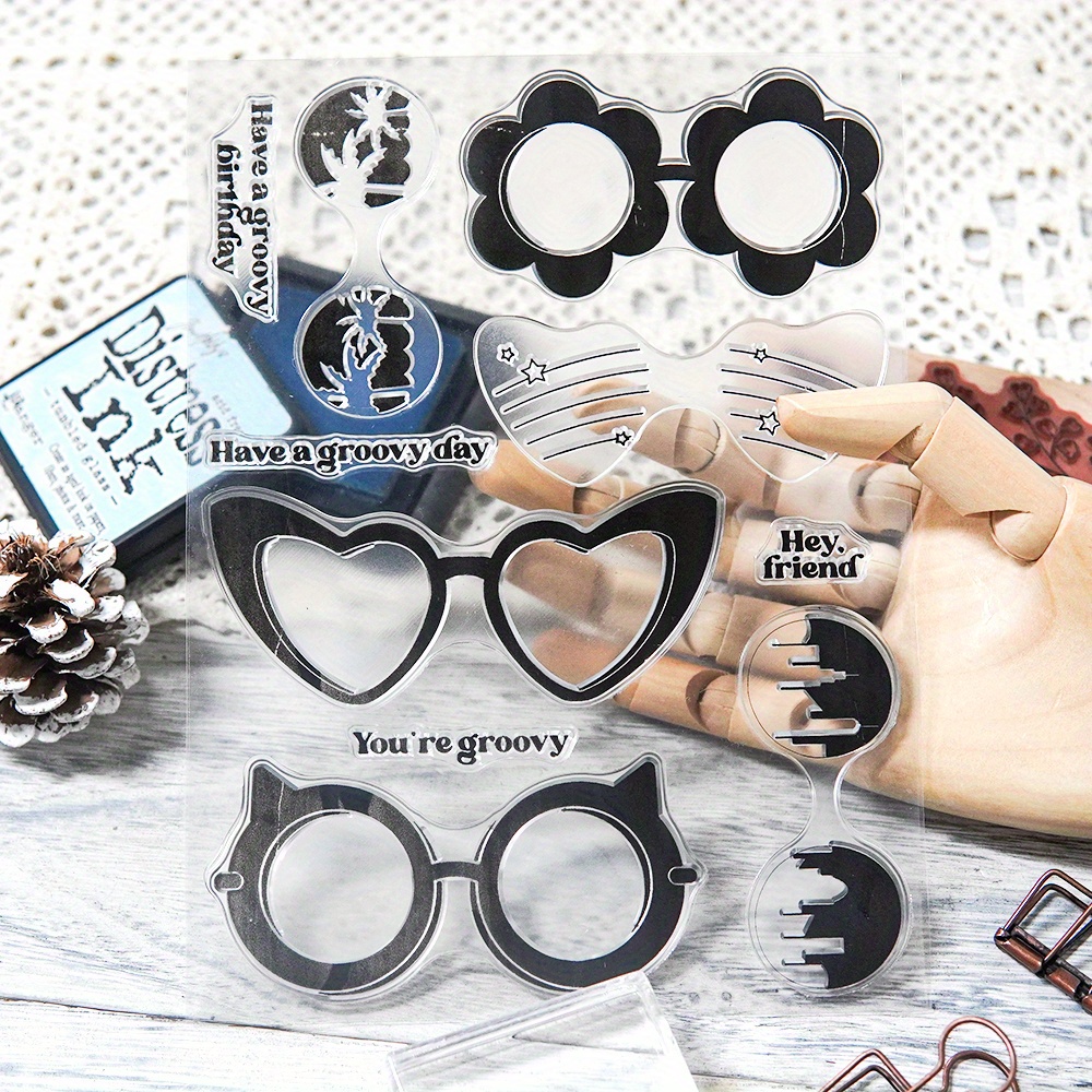 Glasses New Silicone Stamps For Diy Paper Card Making Decorative