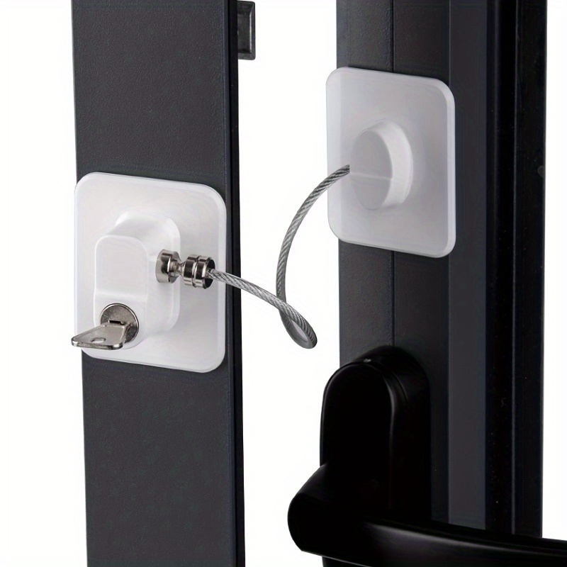 Lot de 2 verrous de porte de réfrigérateur avec clé et câble adhésif pour  la sécurité