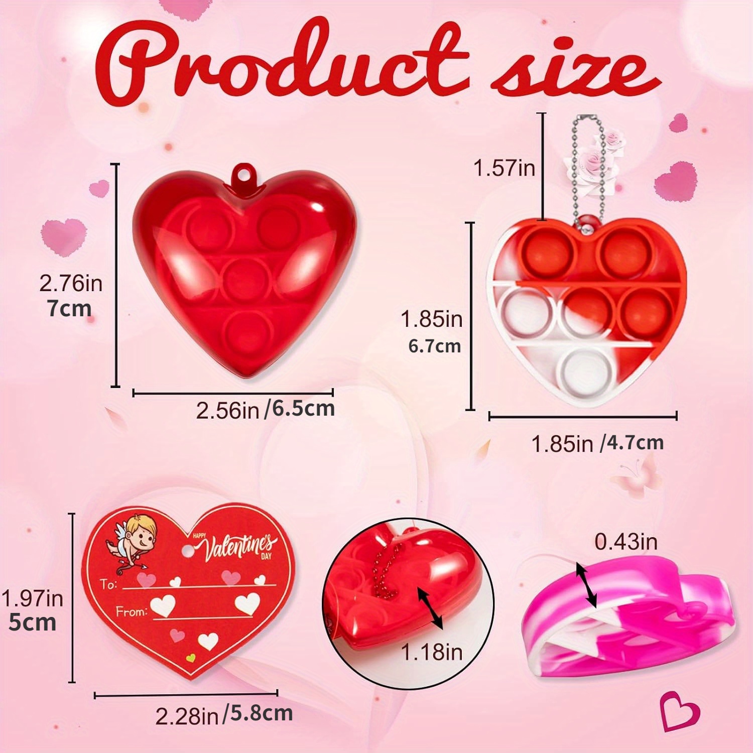 Heart Keychain Heart Fidget Toy Heart Keychains Bulk Mini - Temu