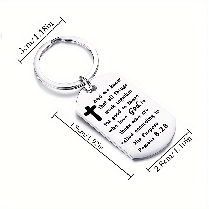 Romans 8:28 Keychain for Men Gifts for Men,Temu