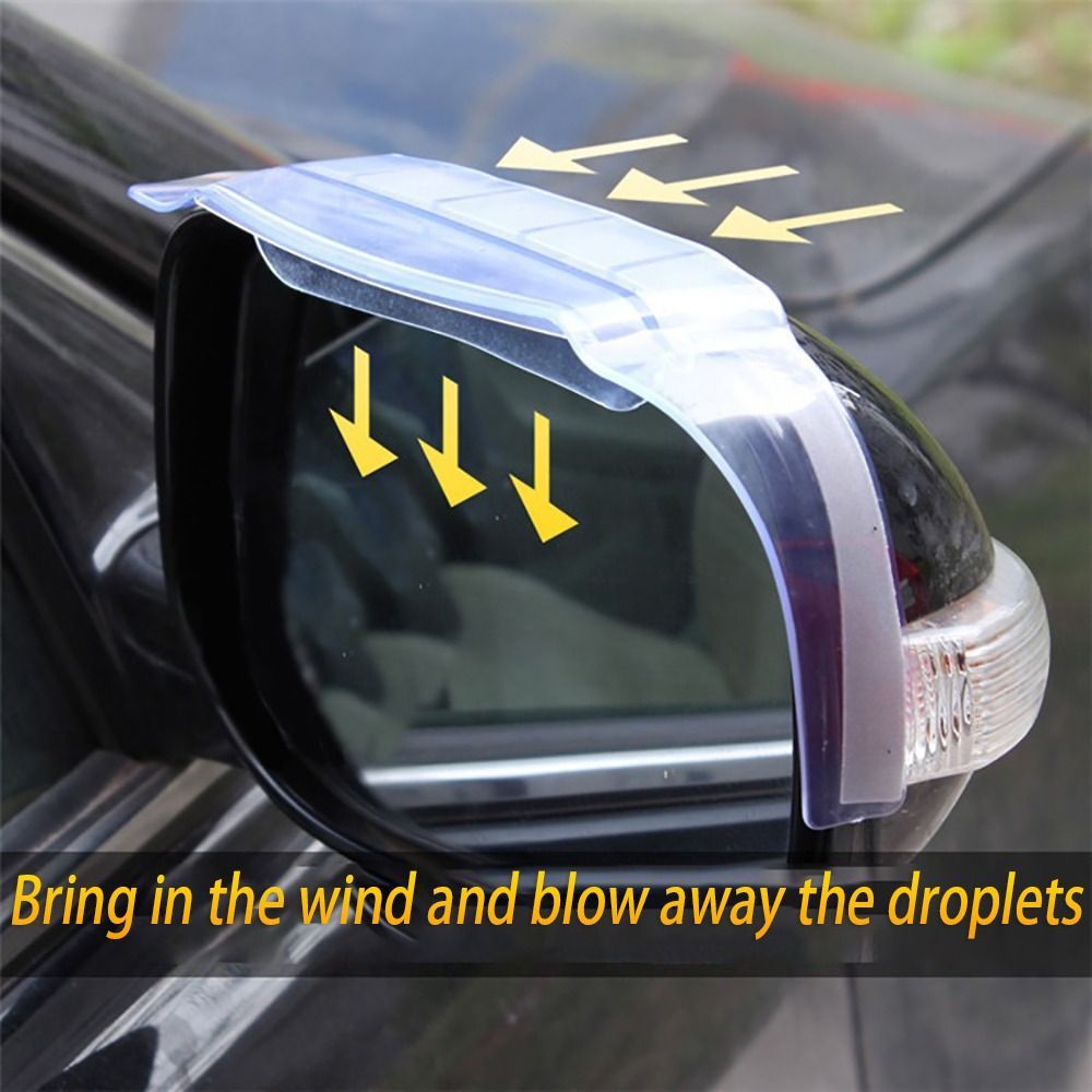 Black Rear View Side Mirror Rain Board Eyebrow Guard Sun Visor Car