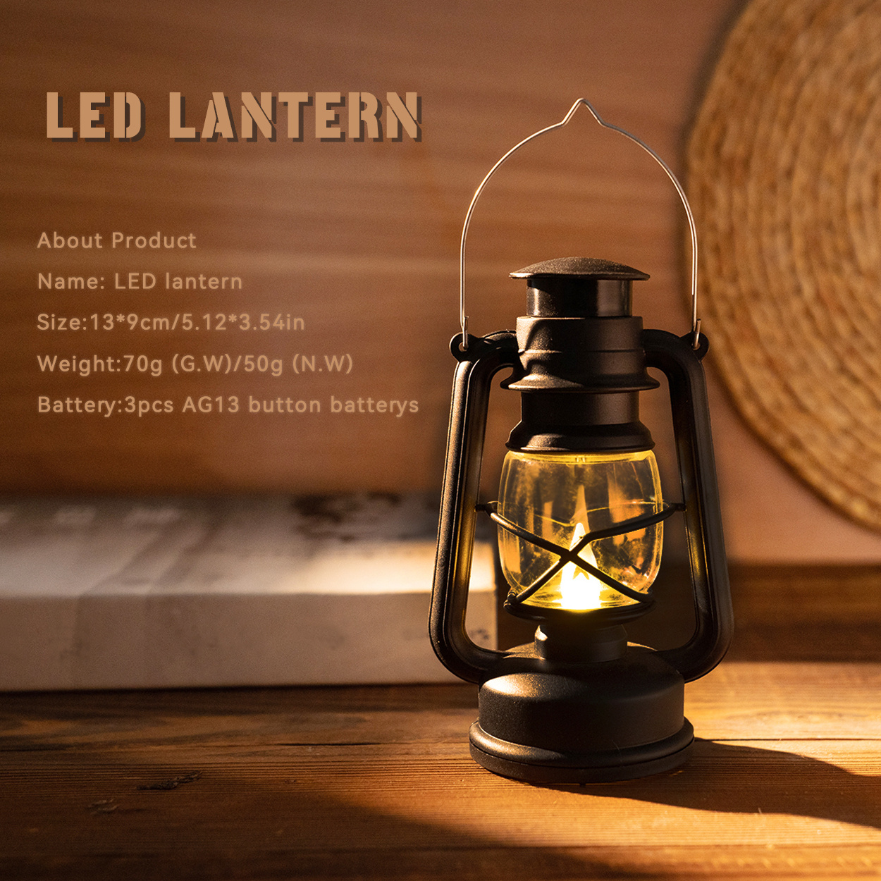 10.1'' Battery Powered Outdoor Lantern