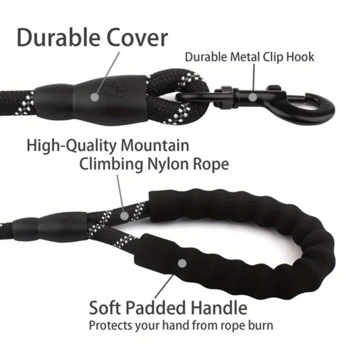 Round Rope Durable Nylon Dog Bungee Leash Soft Handle - China Nylon Rope  and Nylon price