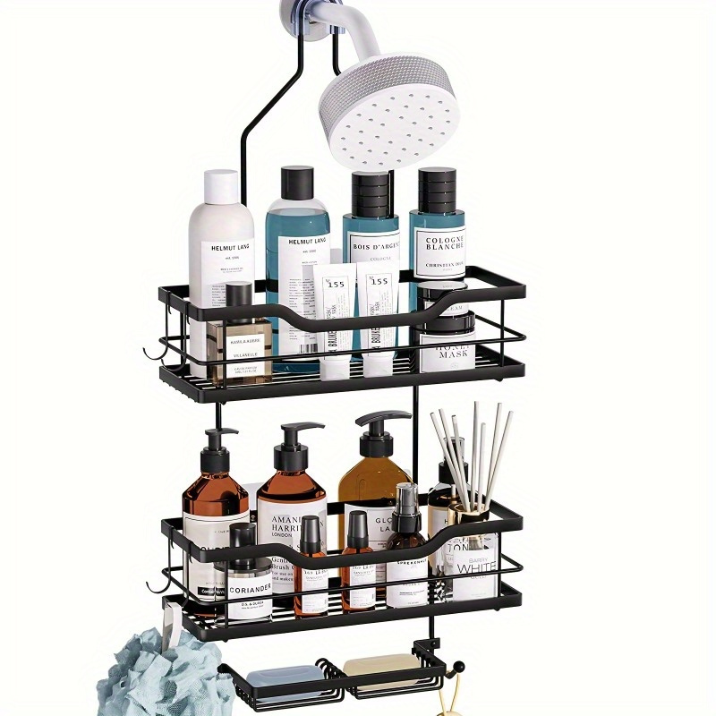  Shower Caddy over Shower Head, Rustproof & Waterproof Hanging Shower  Caddy with Soap Holder & 4 Hooks, No Drilling Hanging Shower Organizer for  Bathroom : Home & Kitchen