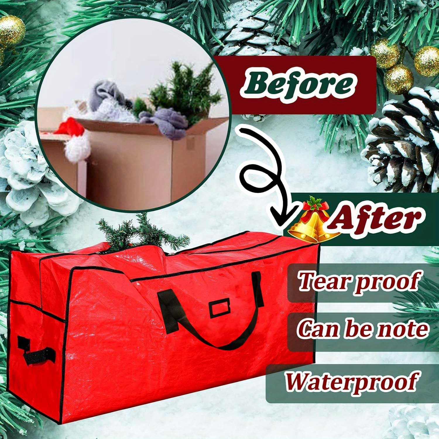 Christmas Tree Storage Bag - Stores A 7.5 Foot Disassembled Artificial